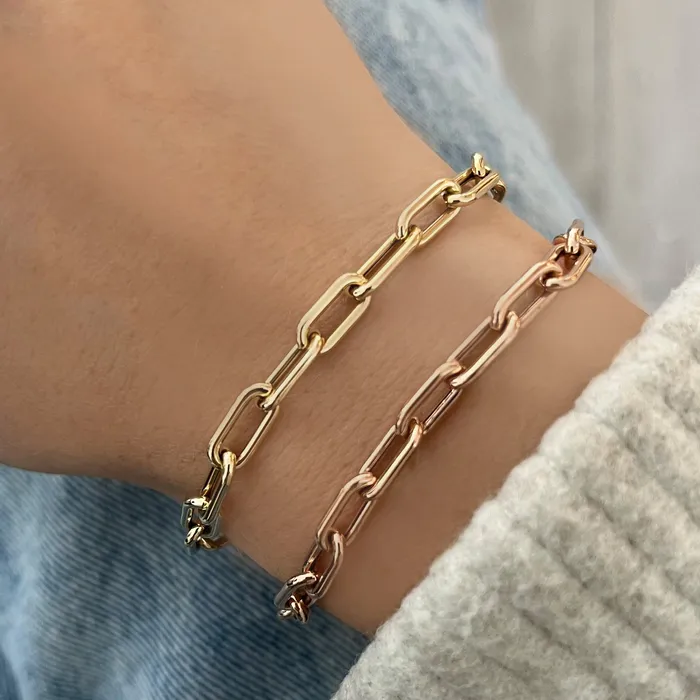 Alev Collection Bracelets Rounded Paperclip Chain Bracelet