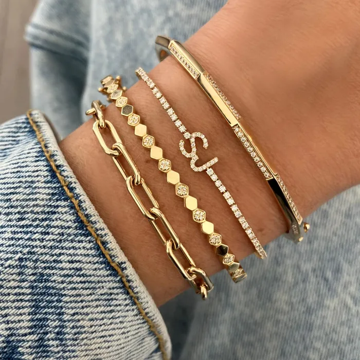 Alev Collection Bracelets Rounded Paperclip Chain Bracelet