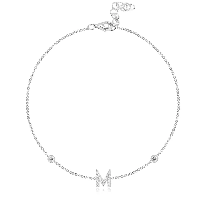 Alev Collection Initial Pave Bezel Bracelet Bracelets