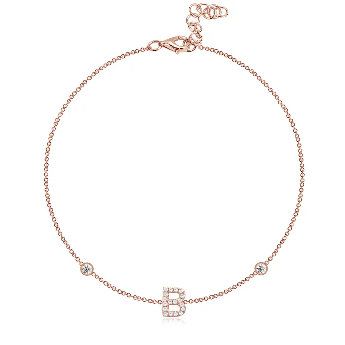 Alev Collection Initial Pave Bezel Bracelet Bracelets