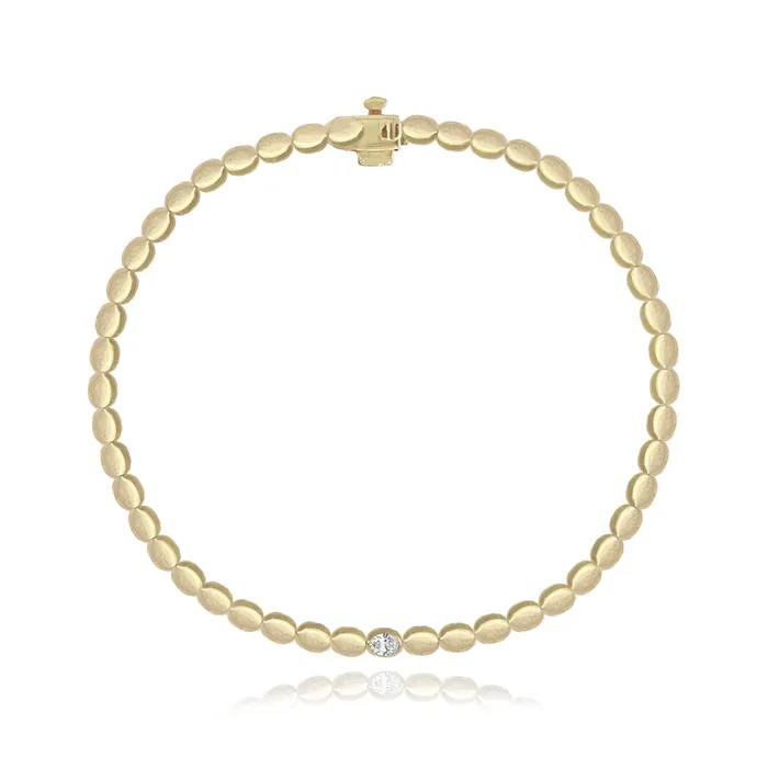 Bracelets Oval Diamond Golden Bracelet Alev Jewelry