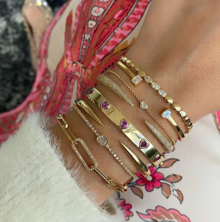 Bracelets Oval Diamond Golden Bracelet Alev Jewelry