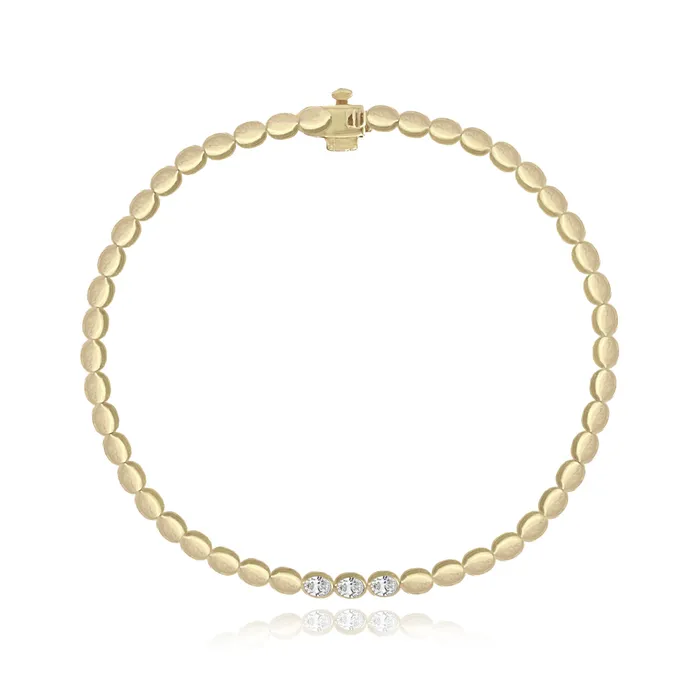 Bracelets Oval Diamond Golden Bracelet Alev Jewelry