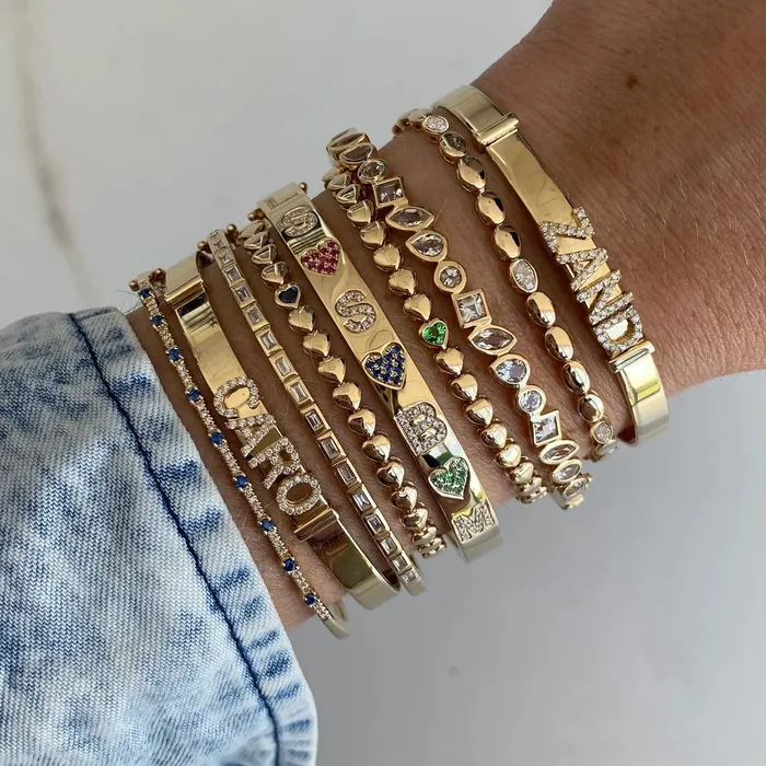 Bracelets Oval Diamond Golden Bracelet Alev Jewelry