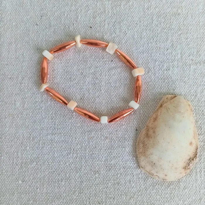 Cherokee Copper Bracelets Unalii Copper and Mother of Pearl Bracelet