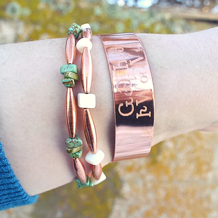 Cherokee Copper Bracelets Unalii Copper and Mother of Pearl Bracelet
