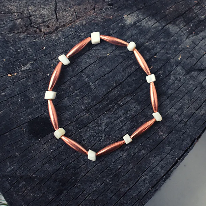 Cherokee Copper Bracelets Unalii Copper and Mother of Pearl Bracelet