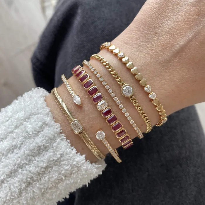 Diamond Bezel Cuban Bracelet Alev Collection Bracelets