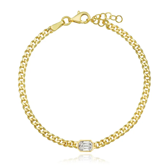 Diamond Bezel Cuban Bracelet Alev Collection Bracelets