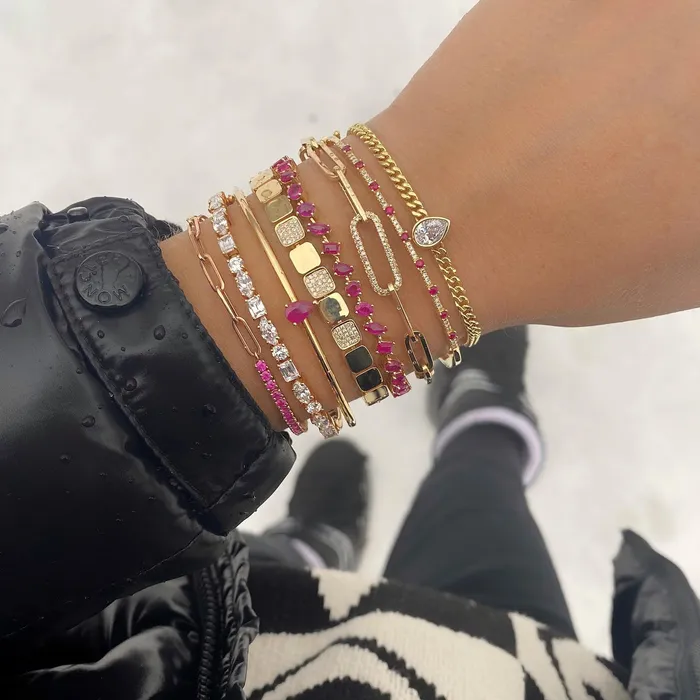 Diamond Bezel Cuban Bracelet Alev Collection Bracelets