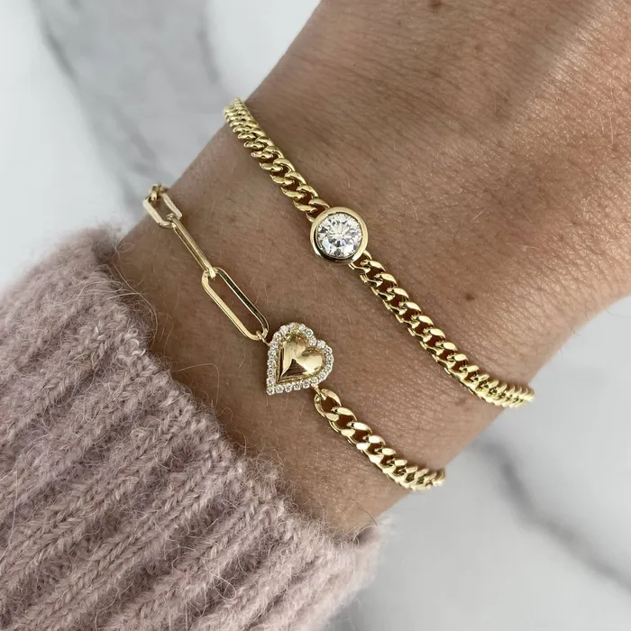 Diamond Bezel Cuban Bracelet Alev Collection Bracelets