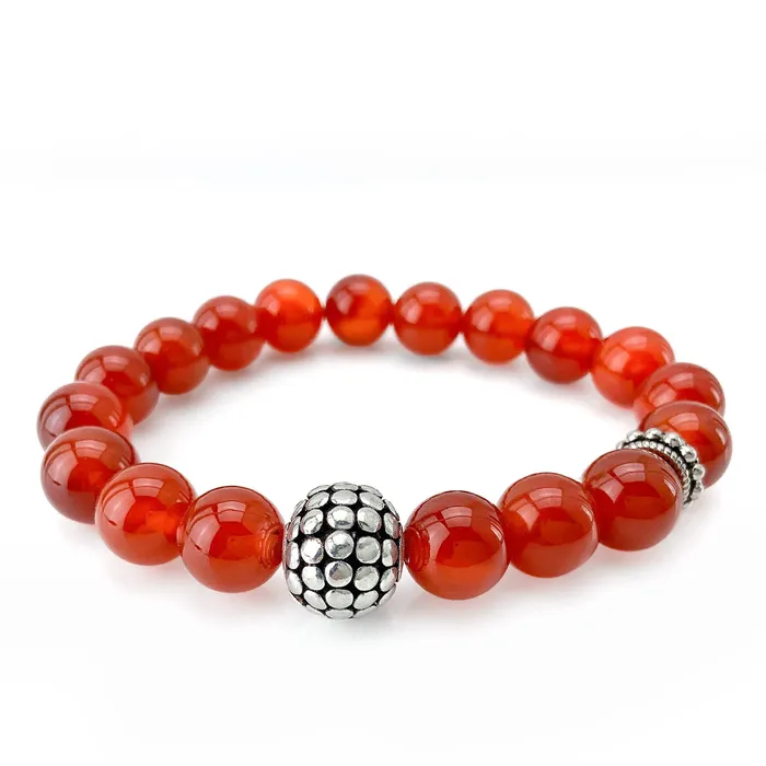 Elisa Ilana Bracelets Accented Carnelian Stretch Bracelet