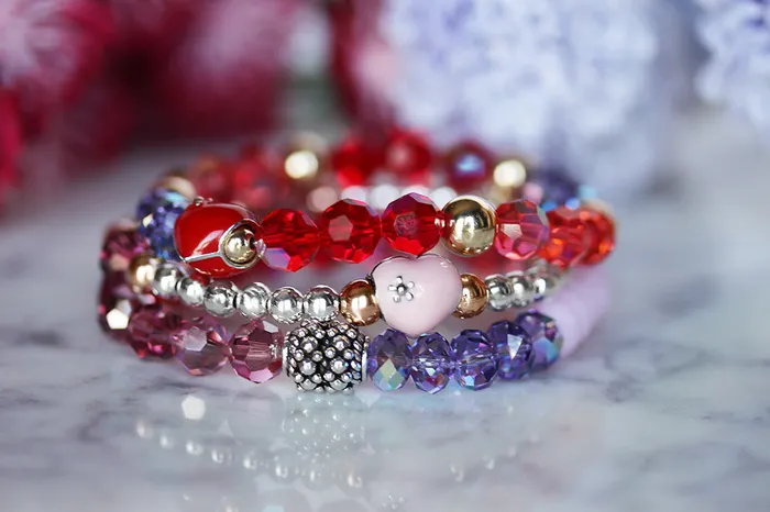Elisa Ilana Bracelets Swarovski Crystal Elements Pink Enamel Heart Fuchsia Stretch Bracelet Elisa Ilana Bracelets Swarovski Crystal Elements Pink Enamel Heart Fuchsia Stretch Bracelet