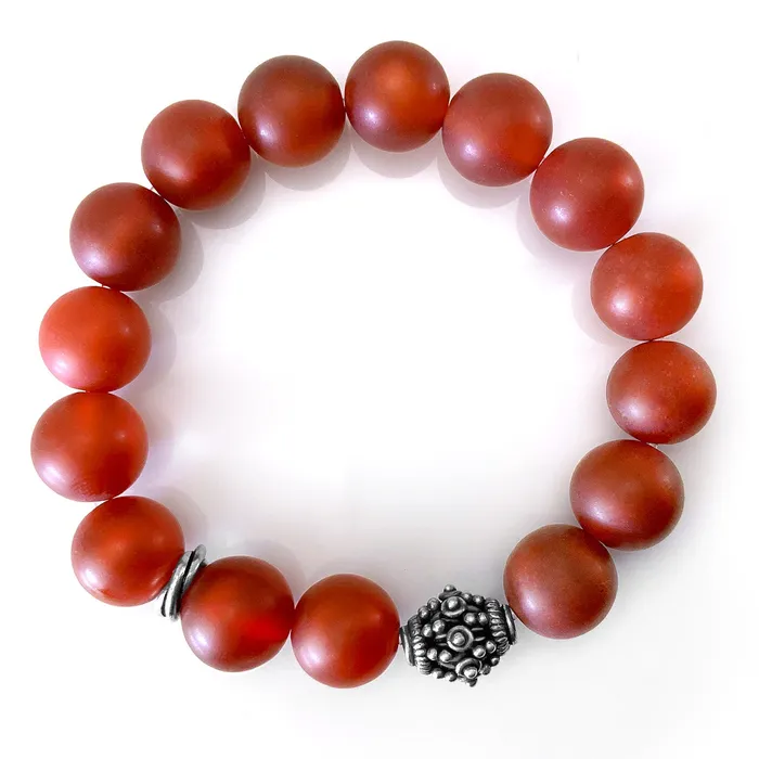 Elisa Ilana Matte Carnelian Stackable Stretch Bracelet Bracelets Elisa Ilana Matte Carnelian Stackable Stretch Bracelet Bracelets