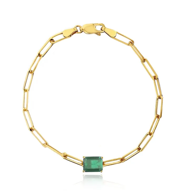 Emerald Cut Paperclip Bracelet Alev Collection Bracelets