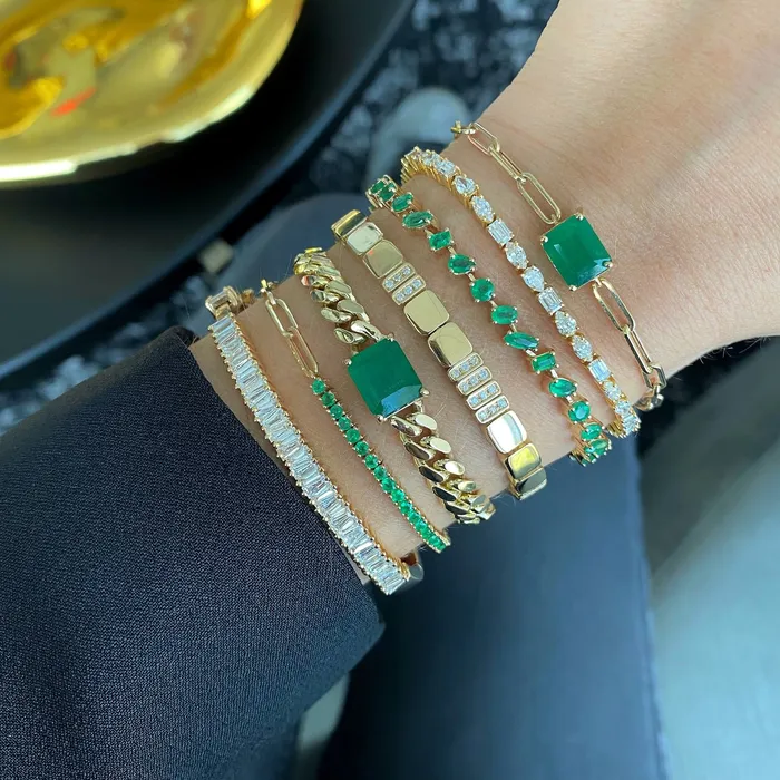 Emerald Cut Paperclip Bracelet Alev Collection Bracelets