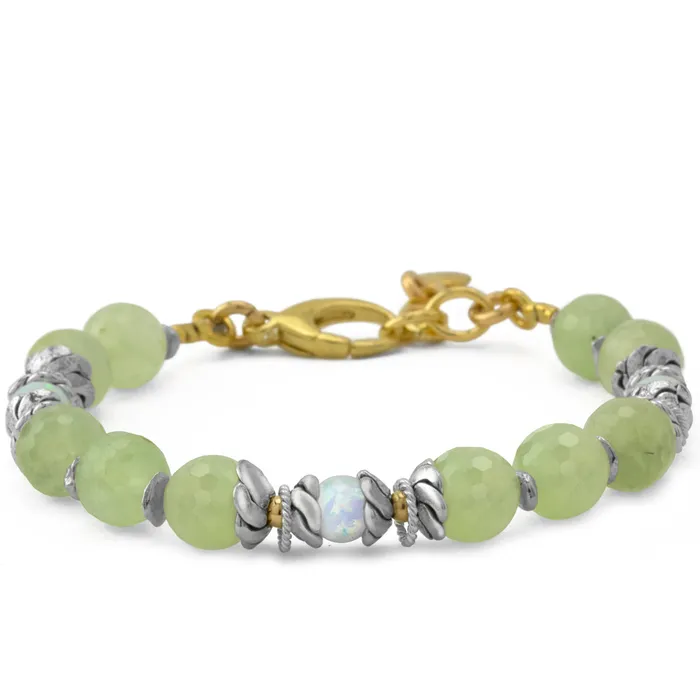 Faceted Green Tourmaline Opal Bracelet Elisa Ilana Bracelets