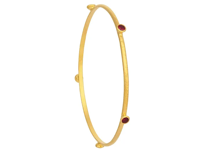 GG GOLD CLR Bracelets GURHAN Rain Gold Red Corundum Stacking Bangle Bracelet 5Stone GG GOLD CLR Bracelets GURHAN Rain Gold Red Corundum Stacking Bangle Bracelet 5Stone