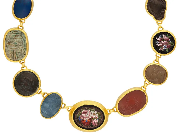 GURHAN Antiquities Gold Mixed Stone All Around Short Necklace Mix of Artifacts and Stones GG GOLD OOAK Necklaces GURHAN Antiquities Gold Mixed Stone All Around Short Necklace Mix of Artifacts and Stones GG GOLD OOAK Necklaces