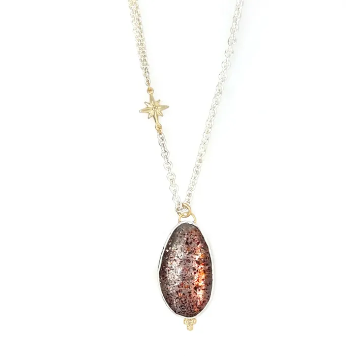 Necklaces Emily Amey Jewelry Titanium Quartz necklace in sterling silver with gold details