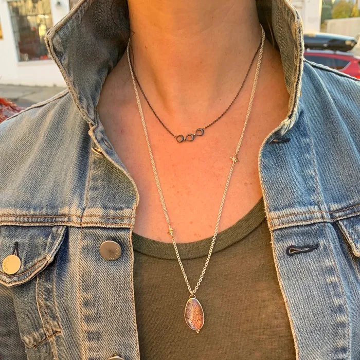 Necklaces Emily Amey Jewelry Titanium Quartz necklace in sterling silver with gold details