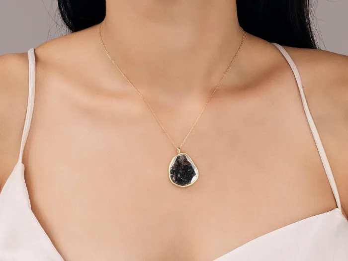 Necklaces GG GOLD OOAK GURHAN Elements Gold Diamond Pendant Necklace Amorphous Slice Necklaces GG GOLD OOAK GURHAN Elements Gold Diamond Pendant Necklace Amorphous Slice