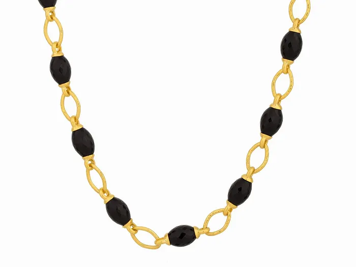 Necklaces GG GOLD TRAD GURHAN Spell Gold Spinel Link Short Necklace Oval Facetted Stones Between Oval Gold Links Necklaces GG GOLD TRAD GURHAN Spell Gold Spinel Link Short Necklace Oval Facetted Stones Between Oval Gold Links