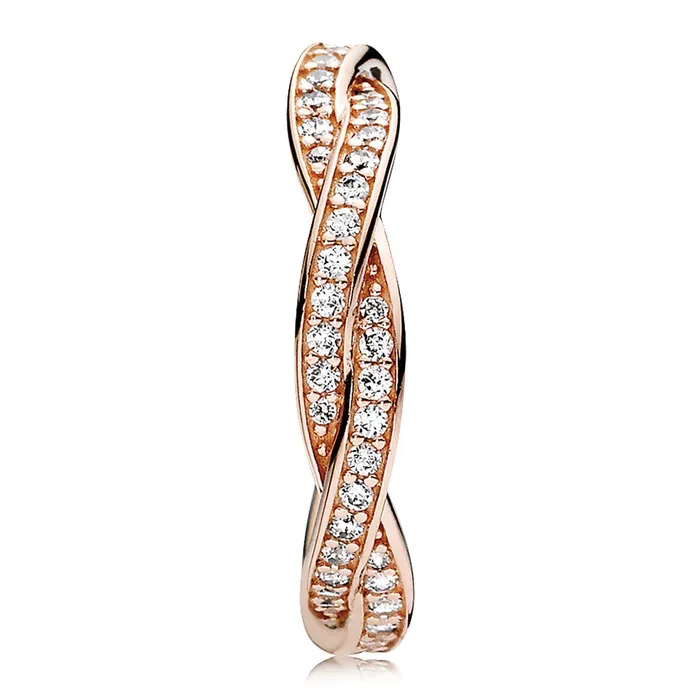 Rings Pandora Pandora Sparkling Twisted Lines Ring