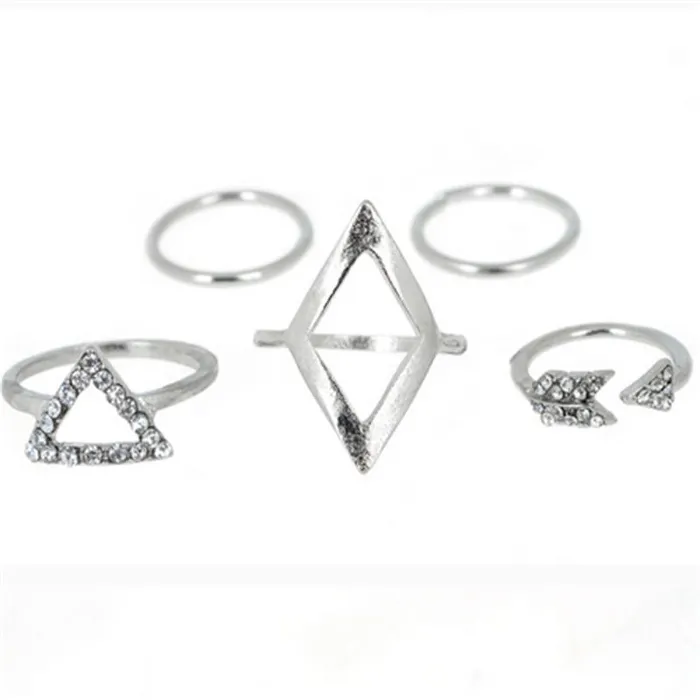 Rings sparklingselections Fashion 5pcs Set Imitation Stacking Punk Ring