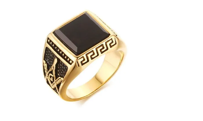 sparklingselections GoldColor Cool Men Masonic Rings Stainless Steel Wedding Rings 7 Bracelets sparklingselections GoldColor Cool Men Masonic Rings Stainless Steel Wedding Rings 7 Bracelets