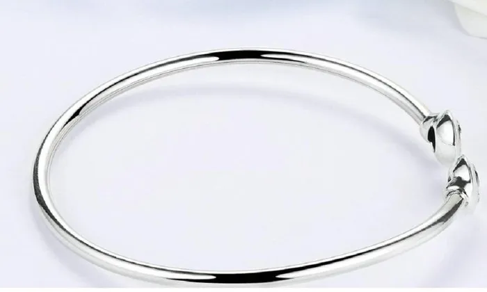 Sterling Silver Classic Bangle With Clear For Women sparklingselections Rings Sterling Silver Classic Bangle With Clear For Women sparklingselections Rings