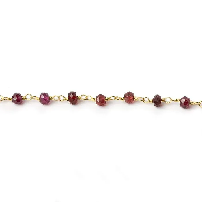 3mm Rhodolite Garnet Gold plated Wire Wrapped Chain Beadsofcambaycom PreStyled Sets 3mm Rhodolite Garnet Gold plated Wire Wrapped Chain Beadsofcambaycom PreStyled Sets