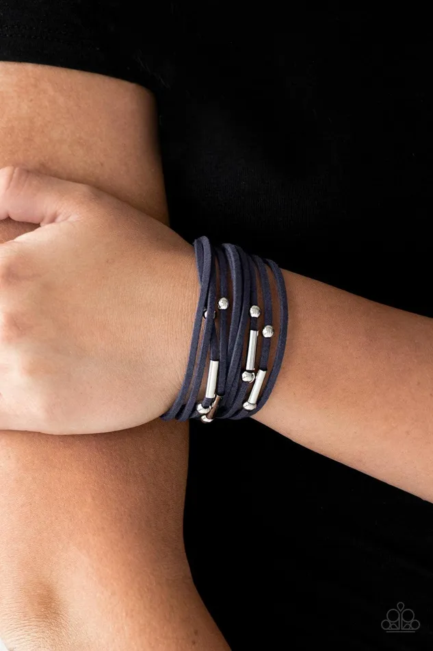 Back To BACKPACKER Blue Bracelet Jewelry by Bretta Paparazzi Accessories Bracelets