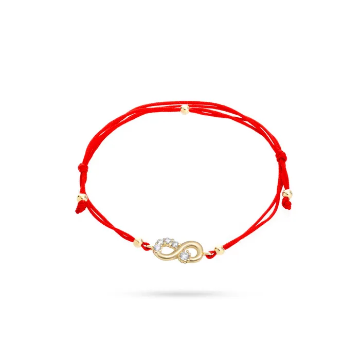 Bracelets BRACELET Senso Gold Infinity with Crystals gold bracelet with a red thread and infinity with zirconia Senso Gold
