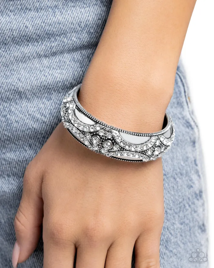 Bracelets Paparazzi Accessories Draped in Decadence White Bracelet Jewelry by Bretta