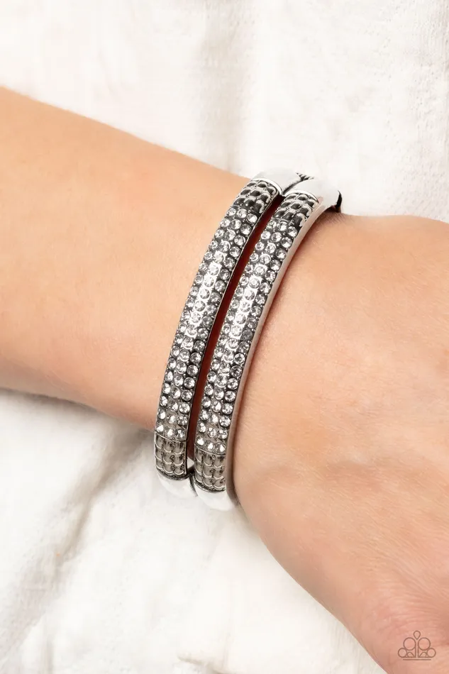 Bracelets Paparazzi Accessories STACKED Up White Bracelet Jewelry by Bretta