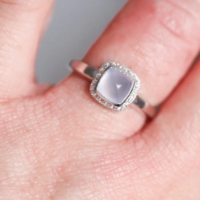 Fred Pain de Sucre White Gold Diamond Moonstone Small Model Ring Fred Paris Rings
