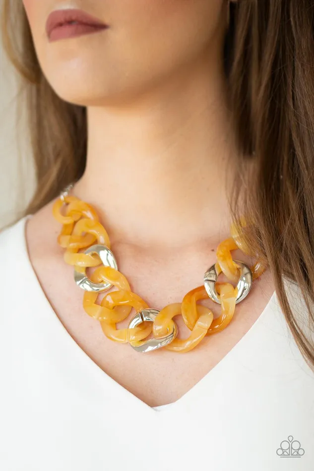 I Have A HAUTE Date Yellow Necklace Jewelry by Bretta Paparazzi Accessories Necklaces