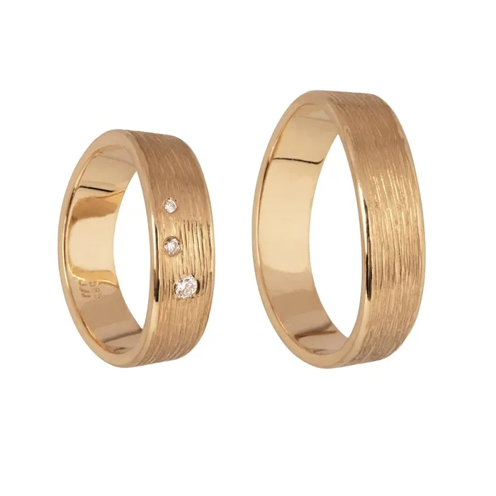 Joanna Jablko Jewelry PreStyled Sets Waves 14 kt gold diamond wedding rings