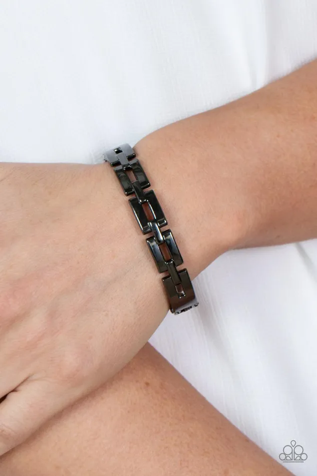Paparazzi Accessories Bracelets Closed Circuit Strategy Black Bracelet Jewelry by Bretta
