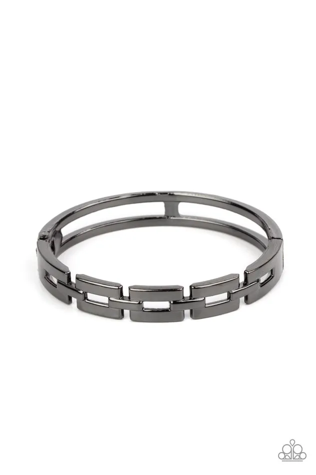Paparazzi Accessories Bracelets Closed Circuit Strategy Black Bracelet Jewelry by Bretta