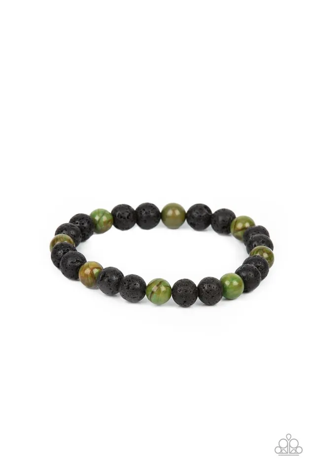 Paparazzi Accessories Bracelets Molten Mogul Green Bracelet Jewelry by Bretta