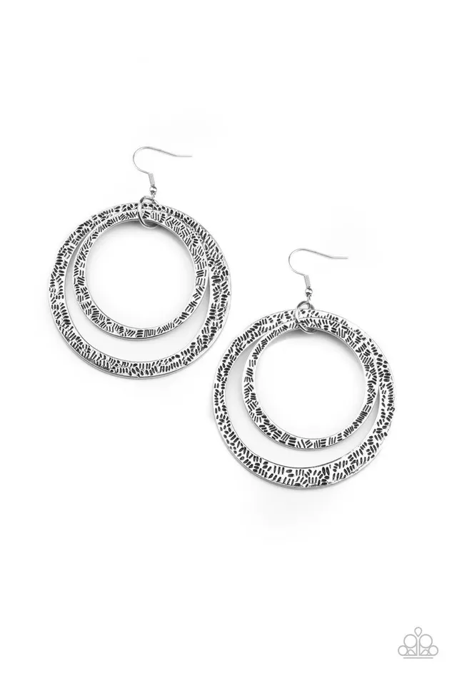 Paparazzi Accessories Earrings Rounded Out Silver Earrings Jewelry by Bretta