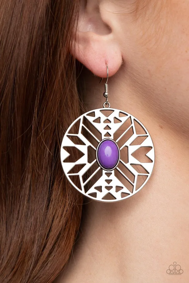 Paparazzi Accessories Earrings Southwest Walkabout Purple Earrings Jewelry by Bretta