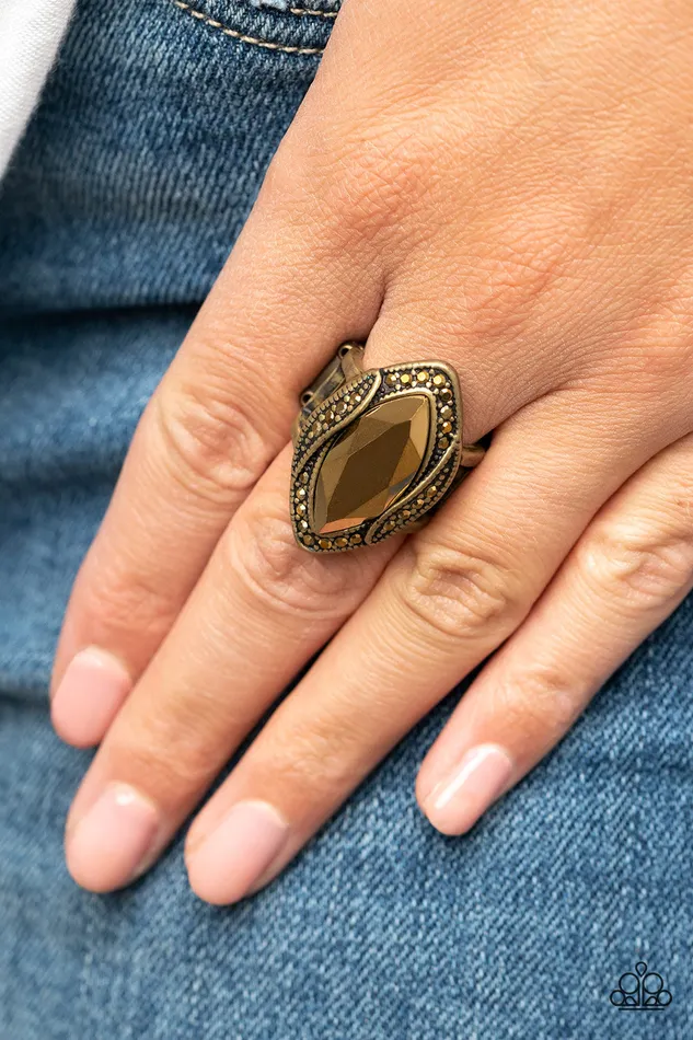 Paparazzi Accessories Rings Let Me Take a REIGN Check Brass Ring Jewelry by Bretta