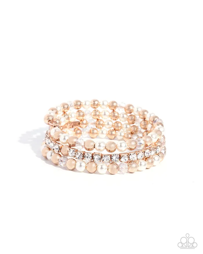Paparazzi Accessories Serene Stack Rose Gold Coil Bracelet Jewelry by Bretta Bracelets