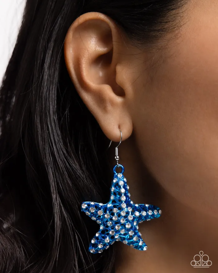 Paparazzi Accessories Skilled Starfish Blue Star Earrings Jewelry by Bretta Earrings