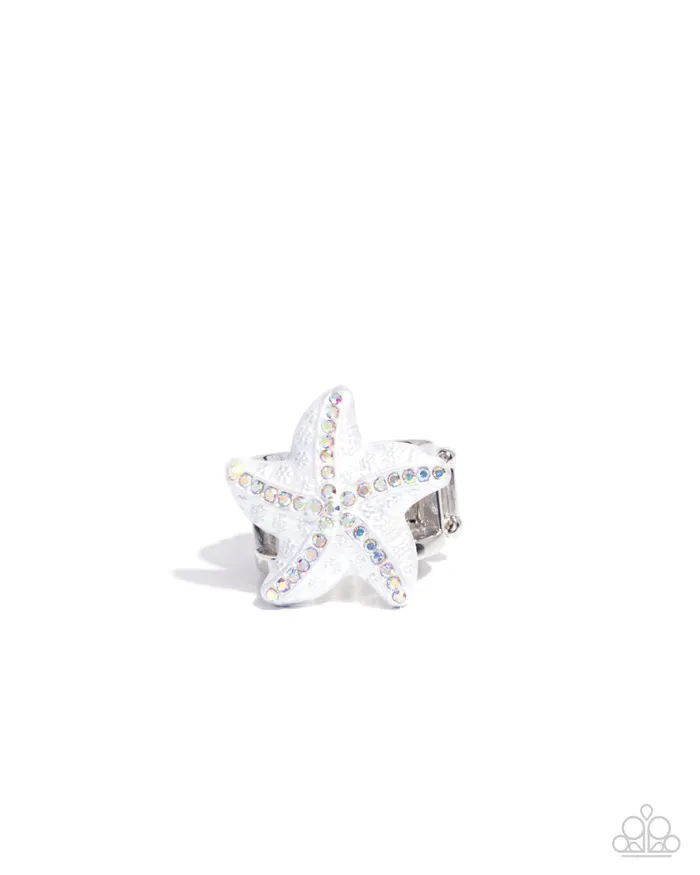 Paparazzi Accessories Starfish Souvenir White Ring Jewelry by Bretta Rings
