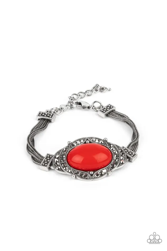 Paparazzi Accessories TopNotch Drama Red Bracelet Jewelry by Bretta Bracelets