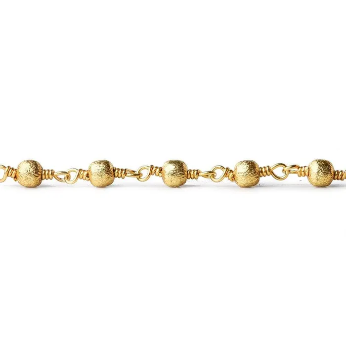 PreStyled Sets Beadsofcambaycom 3mm 22kt Gold plated Brushed Round Gold plated Chain by the foot PreStyled Sets Beadsofcambaycom 3mm 22kt Gold plated Brushed Round Gold plated Chain by the foot
